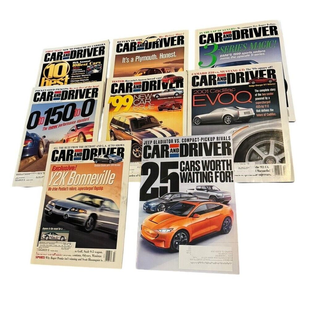 Car and Driver Print Magazine VTG‎ 1998 1999 2019 (8) BMW Cadillac VW Camaro